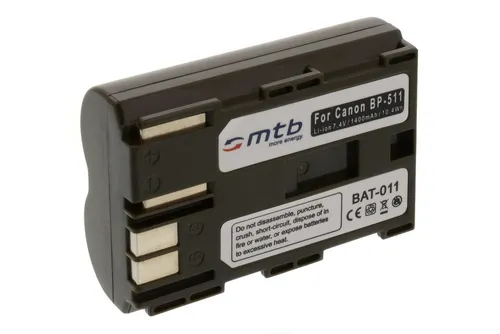mtb more energy BP-511 Akku für Canon Digitalkameras Kamera-Akku kompatibel mit Akku-Typ Canon BP-511 1400 mAh (7,4 V)