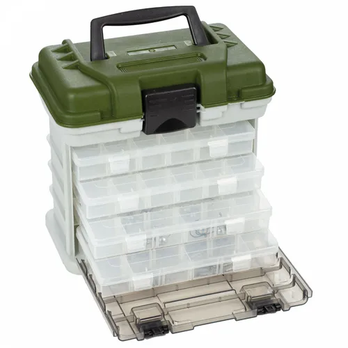 Angelkoffer mit 4 Boxen - Zite Fishing - Ködereimer mit 4 Tackleboxen für optimale Organisation und schnellen Zugriff auf Ihr Angelzubehör. Robuster Tragegriff für einfachen Transport und wetterfestes Material schützt Ihre Ausrüstung.