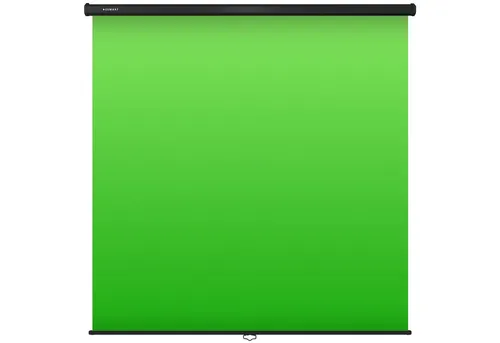 ESMART Rollo Greenscreen 210 cm - Grüner Chroma-Key-Hintergrund 200 x 200 cm für Fotografie und Live Gaming-Streaming, ideal für Virtual Studios