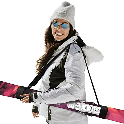 Ferocity Universal Ski Tragegurt Skirucksack Verstellbar SKI Schultergurt Hände Frei Haltegurt für Männer Frauen und Kinder Zwei Klettverschluss gratis! [053]