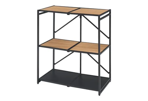 [en.casa] Klappregal Telemark - Faltbares Regal mit 3 Ablagen - Bücherregal mit elegantem Design, ideal für Pflanzen und Deko. Flexibel und platzsparend, passt in jedes Zimmer und bietet hohe Stabilität dank robuster Bauweise.