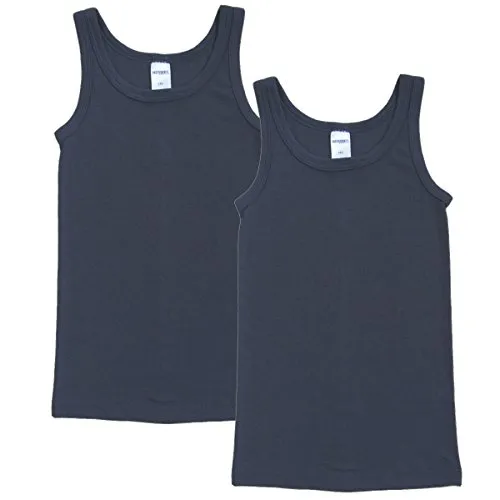 HERMKO 62800 2er Pack Kinder Funktionsunterhemd für Jungen und Mädchen, Farbe:Graphit, Größe:104