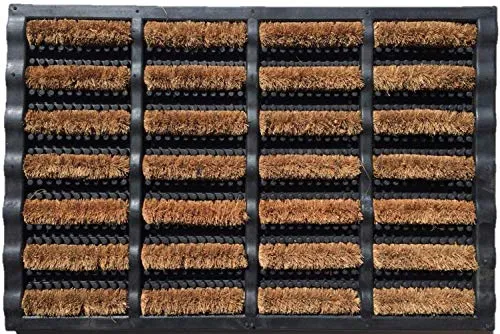 oKu-Tex Fußmatte „Java“ 40x60 cm - Rutschfeste Kokosmatte mit Gummi für den Außenbereich, pflegeleicht und ideal zum Abtropfen nasser Schuhe – stilvolles Design für einen einladenden Eingangsbereich.