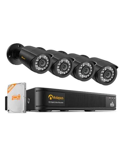 Anlapus 1080P Überwachungskamera Set Außen mit 500GB DVR von Anlapus