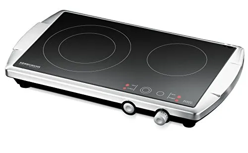 ROMMELSBACHER Doppelkochplatte CT 3400 E - 2-Zonen Kochplatte mit SCHOTT CERAN Fläche, energiesparend und schnelle Aufheizzeit für effektives Kochen