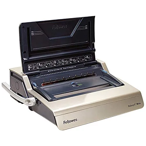 Fellowes Profi Drahtbindegerät Galaxy-E Wire - Bindegeräte mit elektrischer Stanze für bis zu 20 Blatt und einer Bindekapazität von 130 Blatt, ideal für professionelle Dokumentenpräsentationen.