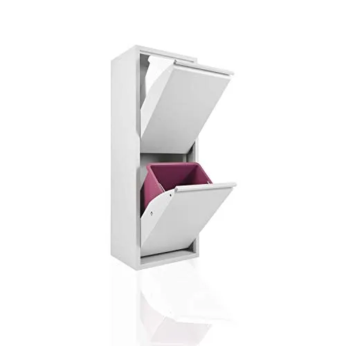 Betten-ABC Refina – platzsparender Mehrzweckschrank und Abfalleimer aus Metall - Haushaltszubehör, ideal für kleine Räume und vielseitig als Mülltrennungssystem einsetzbar, pflegeleicht und robust aus hochwertigem Metall.