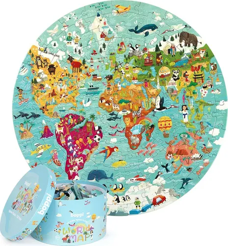 boppi Weltkarte Rundes Puzzle
