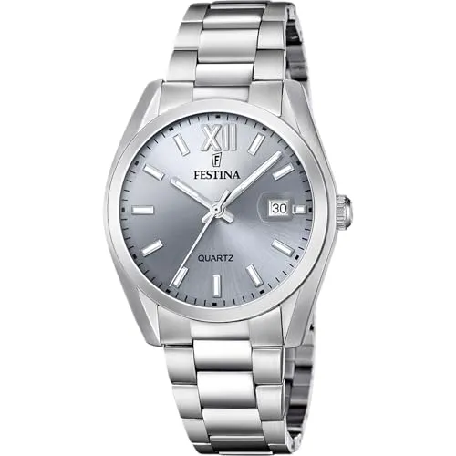 Festina F20707/1 Herrenuhr Edelstahl Silber - Elegante Herrenuhr aus Edelstahl mit analogem Quarzwerk und Datumsanzeige - ideal für stilbewusste Männer.