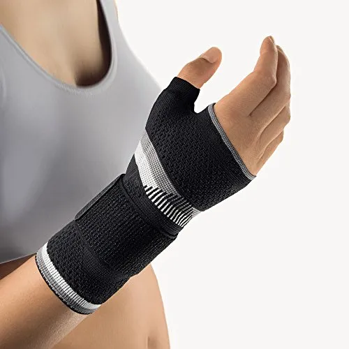 Bort 112940 ManuBasic Plus Handgelenkbandage - Bandage für Handgelenk und Daumen, bietet zusätzliche Stabilisierung und hohen Tragekomfort durch Softflex-gestrick. Ideal für aktive Menschen.