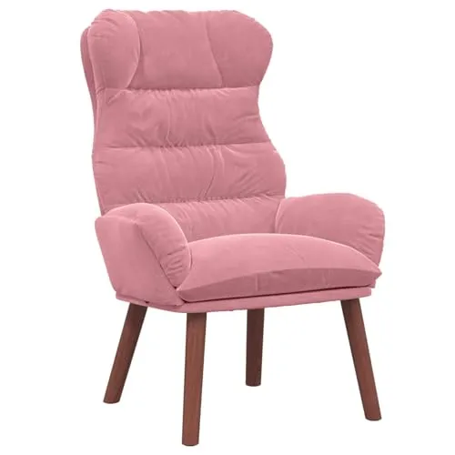 vidaXL Moderner Rosa Sessel mit Tapered Legs - Relaxsessel & -liegen, ergonomisch und langlebig mit weichem Velvet-Polster für höchsten Komfort und Stil in Wohnzimmer oder Schlafzimmer.