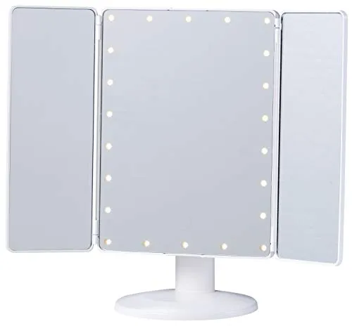 Northpoint LED Kosmetikspiegel mit Standfuß, verstellbarer Farbtemperatur, dimmbarem Licht und integriertem Akku Eckig