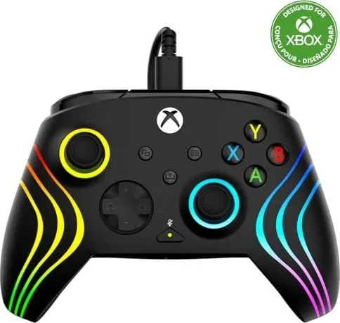 Turtle Beach Afterglow Wave Wired Controller - Schwarz - Gaming-Zubehör mit anpassbarer RGB-Beleuchtung und präzisen Hall-Effekt-Triggern für ein individuelles Spielerlebnis und Komfort bei langen Gaming-Sessions.