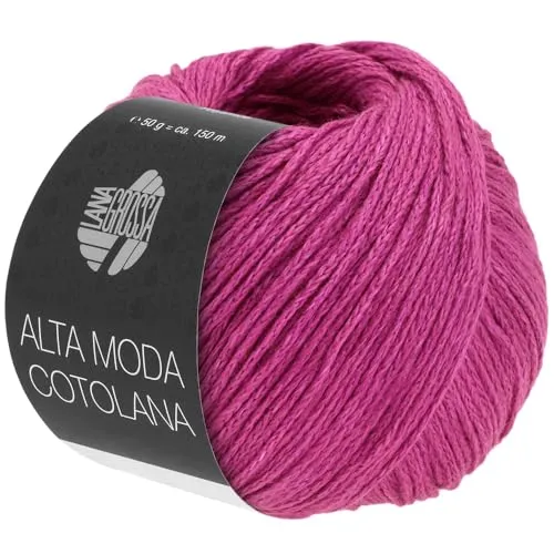 LANA GROSSA Alta Moda Cotolana | Edles Kettengarn aus 45% Schurwolle (Merino superwash), 45% Pima Baumwolle & 10% Polyamid| 50g Wolle zum Stricken & Häkeln | 150m Garn FB 23