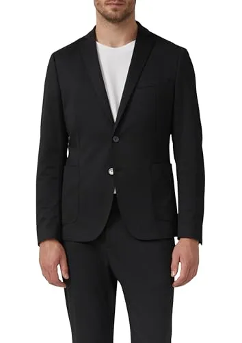 s.Oliver BLACK LABEL s.O Jogg Anzugsakko schwarz 54 - Hochwertiges Slim Fit Anzugsakko aus elastischem Stretch-Jersey, ideal für stylische Herren, mit Reverskragen und praktischen Innentaschen.