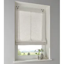 Kutti Raffrollo Brondby 60x140 cm - Gardinen mit Hakenaufhängung, ohne Bohren, in Leinenoptik, lichtfilternd und pflegeleicht – ideal für stilvolle Fensterdekoration.
