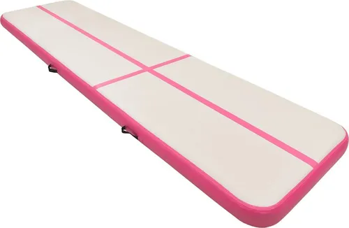 vidaXL Aufblasbare Gymnastikmatte mit Pumpe 800x100x15 cm PVC Rosa