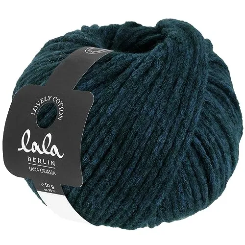 LANA GROSSA Lovely Cotton lala Berlin | Soffilo mit Baumwolle | Handstrickgarn aus 75% Schurwolle (Merino) & 25% Baumwolle | 50g Wolle zum Stricken & Häkeln | 90m Garn