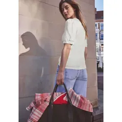 Damen T-Shirt mit Rundhals und Puffärmeln