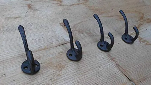 Deko-Impression Doppelhaken-Set (4er Set) Gusseisen Wandhaken im Landhausstil