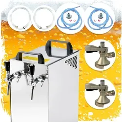 Komplett Set Zapfanlage Kontakt 40/K Bierzapfanlage - 2-leitige Trockenkühlanlage aus Edelstahl mit 50 l/h Zapfleistung, umweltfreundlicher Kühlmittel R290, betriebsbereit in nur 2-4 Minuten für perfekte Biergenüsse.
