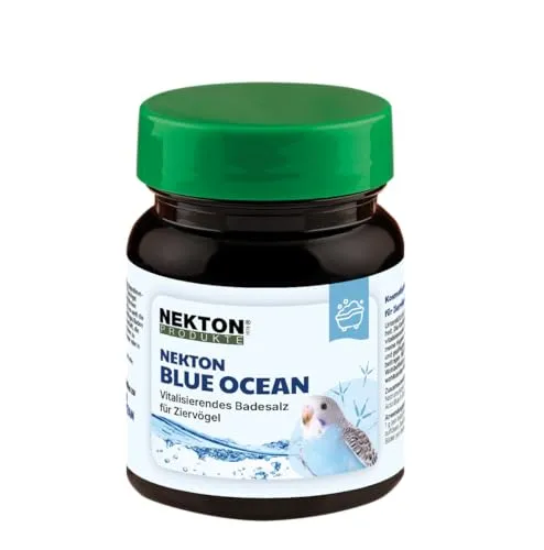 NEKTON Blue Ocean – Badesalz für Ziervögel, sanfte Gefiederpflege & Hautpflege, Badezusatz für Wellensittiche, Kanarienvögel & Papageien (60g)