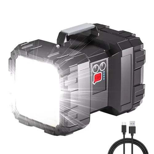 LETOUR LED Taschenlampe Extrem Hell,7 Modi LED Aufladbar Outdoor Taschenlampe Helle Camping Taschenlampen mit 10000mah Handscheinwerfer für Outdoor Camping Wandern Angeln Notfäll