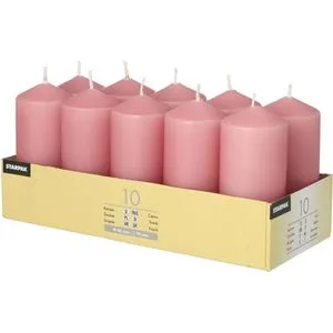 Papstar Kerzen 17913, Stumpenkerzen, altrosa, Ø 4 cm, Höhe 9 cm, 10 Stück