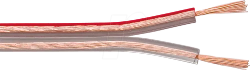 GOOBAY 15120 - Lautsprecherkabel 2x0,5mm2, 50 m transparent mit hochwertiger Kupferlitze für hervorragenden Soundqualität