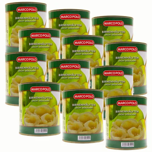 Food-United Birnenhälften leicht gezuckert, 12 Dosen à 820g von Food-United