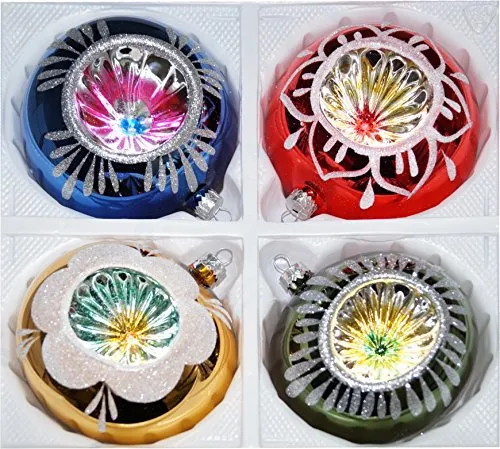 tlg. Glas-Weihnachtskugeln Set 12cm Ø in 