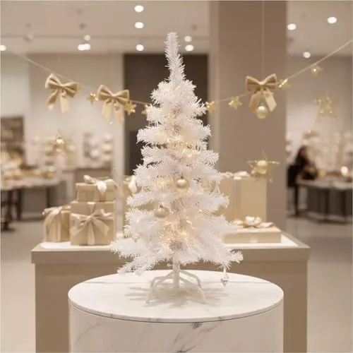 Gravidus künstlicher Weihnachtsbaum 90 cm in Weiß mit Metallfuß