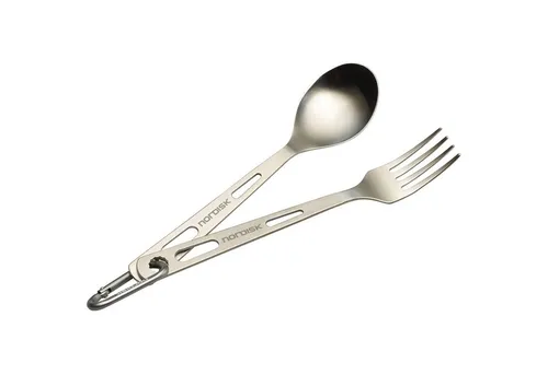 Nordisk Titanium Cutlery 2 Pieces - STK - 1068 - Kochutensilien aus leichtem und langlebigem Titan, ideal für Camping und Outdoor-Aktivitäten.
