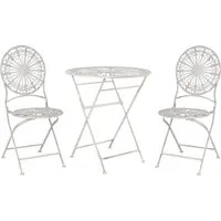 BELIANI Garten Bistro Set Weiß Eisen von Beliani