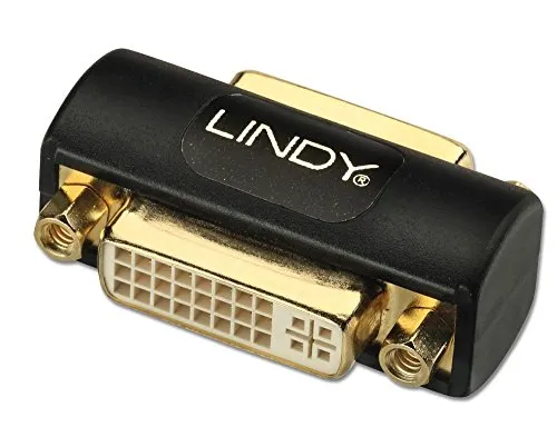 Lindy LINDY 41233 DVI Adapter - 1x DVI-Buchse 24+5pol. auf 1x DVI-Buchse, hochwertiger TV-Adapter in Schwarz für optimale Videoqualität