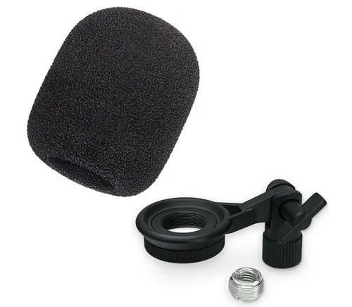 keepdrum MSA033 Mikrofon-Halterung + Popschutz - Robuste Mikrofon-Halterung aus Metall für verschiedene Rode Mikrofone mit stufenlos einstellbarem Neigungswinkel und inklusive Popschutz für klare Aufnahmen.