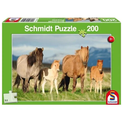 SCHMIDT SPIELE PUZZLE PFERDEFAMILIE 200 TEILE 56199 NEU