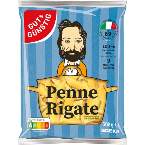 Gut&Günstig Nudeln Penne Rigate Pasta aus Italien 500g Beutel