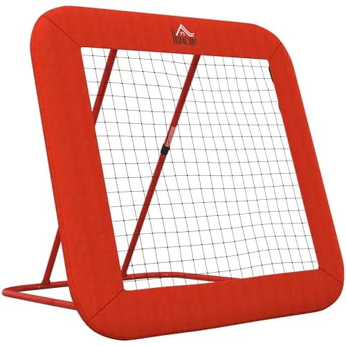 HOMCOM Rebounder für Fußball - Multifunktionales Fußballtor und Prellwand für verschiedene Ballsportarten, verstellbar in 5 Stufen für optimales Training. Ideal für Jugendliche, tragbar und robust.