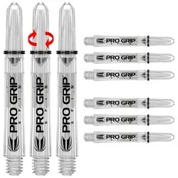Target Pro Grip Spin Shafts (9er Pack) - Clear - 41mm/intermediate