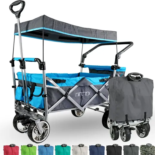 IMLEX Bollerwagen faltbar mit Dach IM-4268 Azurblau in blau von IMLEX