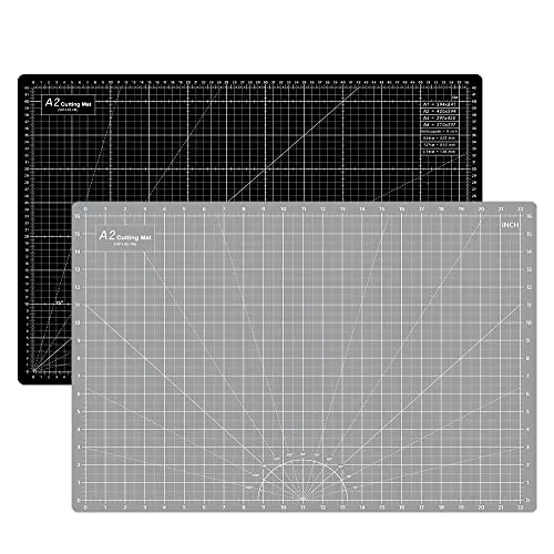 Headley Tools Eingedickt A2 Schneidematte - 60 x 45 cm Selbstheilende Nähmatte, doppelseitig, 5-lagig, für Näharbeiten, Handwerk, Hobby, Stoff, Scrapbooking-Projekt, (Schwarz/Grau)
