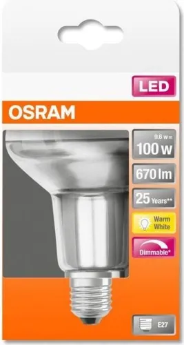 OSRAM LED SUPERSTAR R80 Reflektorlampe dimmbar 9,6W - Energiesparlampe mit warmweißem Licht, dimmbar für individuelle Lichtstimmungen und einer Lebensdauer von bis zu 30.000 Stunden.