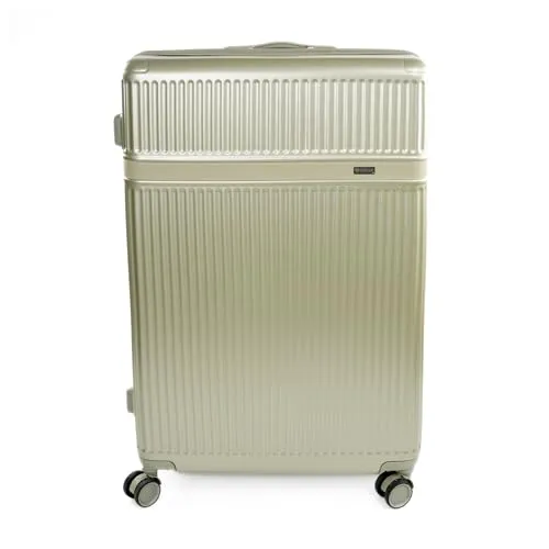 Solier Hartschalenkoffer – Reisetrolley mit 4 Rollen, Zahlenschloss und Teleskopgriff – Rollkoffer Hardcase Gepäck (Salbei, 28' XL)