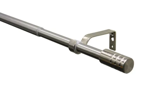 GARDINIA Gardinenstange Gardinenstangen-Set Zylinder 1-Lauf Ø 16/19 mm Edelstahloptik