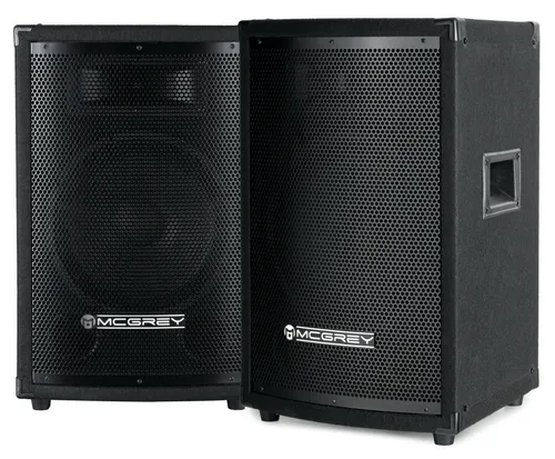 McGrey TP-10 DJ- und Partybox Paar 2x 400 W - PA-Boxen mit 10'' Subwoofer, 2x 200/400 Watt Leistung, neu entwickelte Trapez-Bass Chassis für kraftvollen Sound, ideal für Partys und Veranstaltungen.