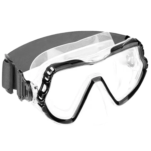 Taucherbrille Kinder,Schwimmbrille Kinder 4-16 Jahre,Erwachsene Taucherbrille Teenager,Schnorchelmaske für Jungen Mädchen Jugendliche, Tauchmaske mit 180° Panorama HD Anti Nebel Anti-Leck (Black puls)