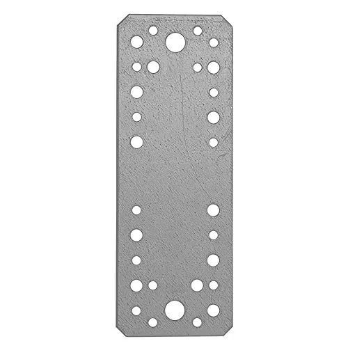 DMX - Flachverbinder Lochplatte Winkelverbinder Holzverbinder Stahlverbinder Lochblech Flacheisen Verbindungsplatte Möbelverbinder Montagewinkel Verzinkt - LP - Silber, 180x65x2,5 (20 Stk./Verp.)