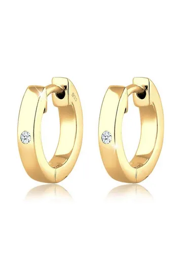 Elli DIAMONDS Creolen mit Diamanten (0.03 ct) aus 925 Sterling Silber - Elegante Creolen-Ohrringe aus 925 Sterling Silber, verziert mit funkelnden Diamanten (0.03 ct), ideal für glamouröse Abendveranstaltungen.