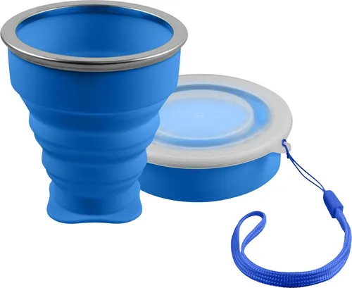 SHIBBY Becher Faltbarer Silikon-Becher in blau von SHIBBY